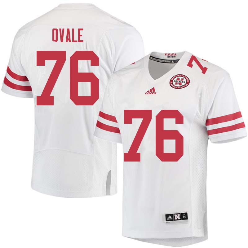 Men #76 Brent Qvale Nebraska Cornhuskers College Football Jerseys Sale-White